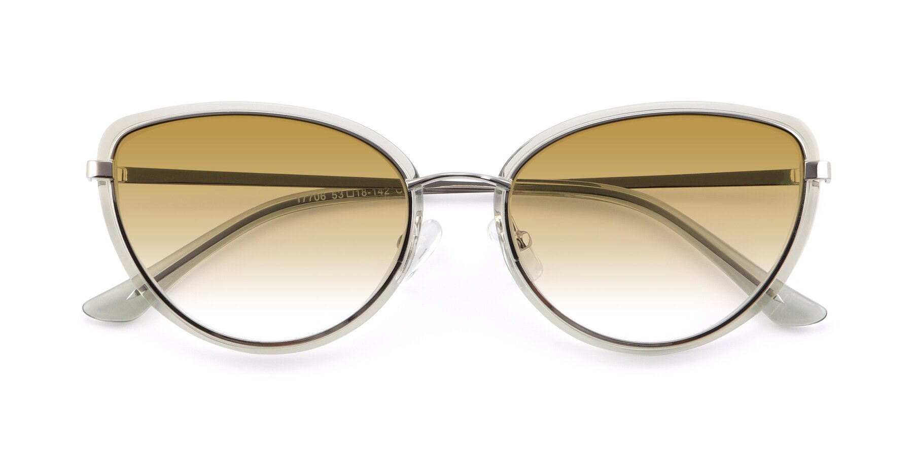 Folded Front of 17706 in Transparent Green-Silver with Champagne Gradient Lenses