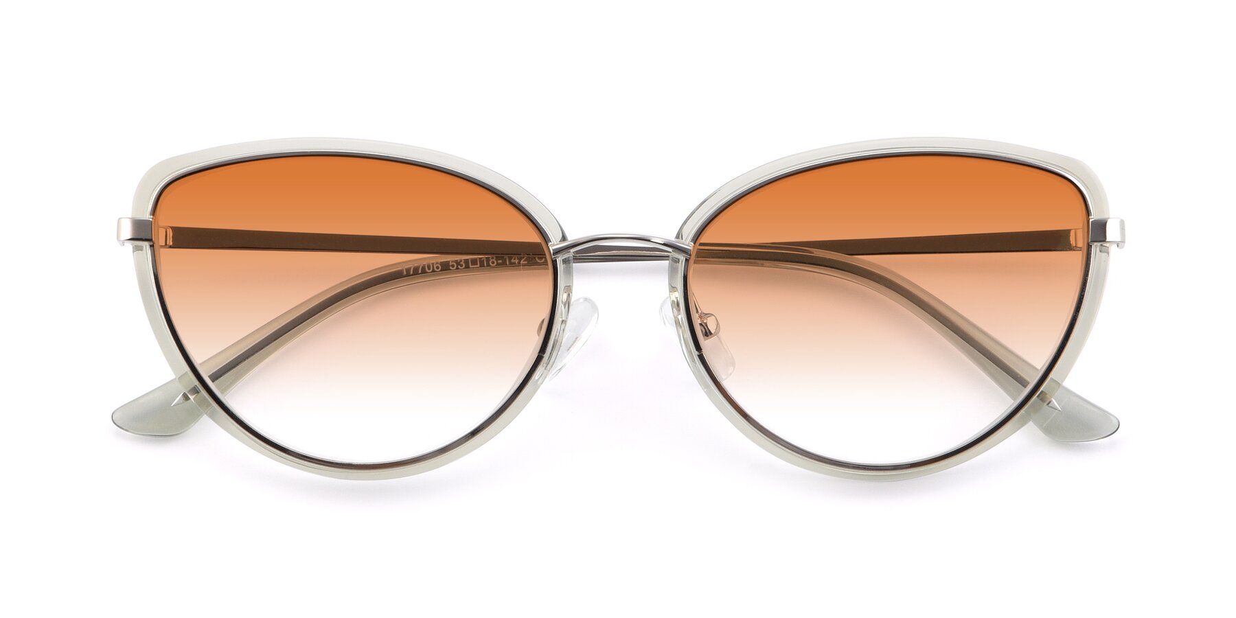 Folded Front of 17706 in Transparent Green-Silver with Orange Gradient Lenses