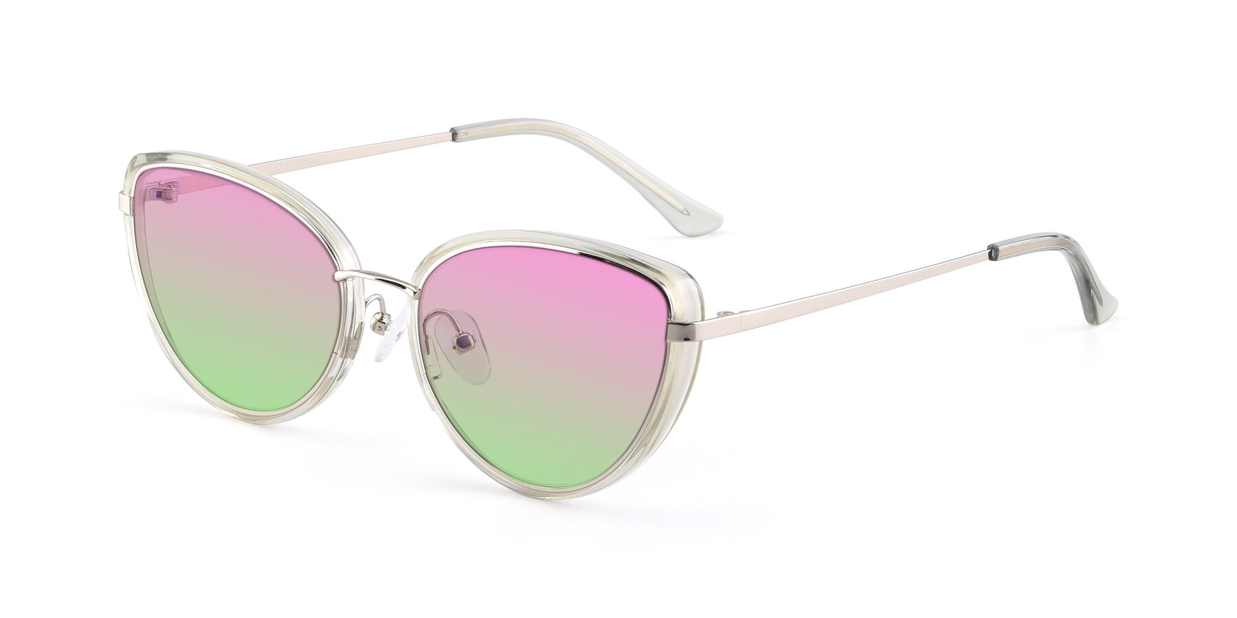 Angle of 17706 in Transparent Green-Silver with Pink / Green Gradient Lenses