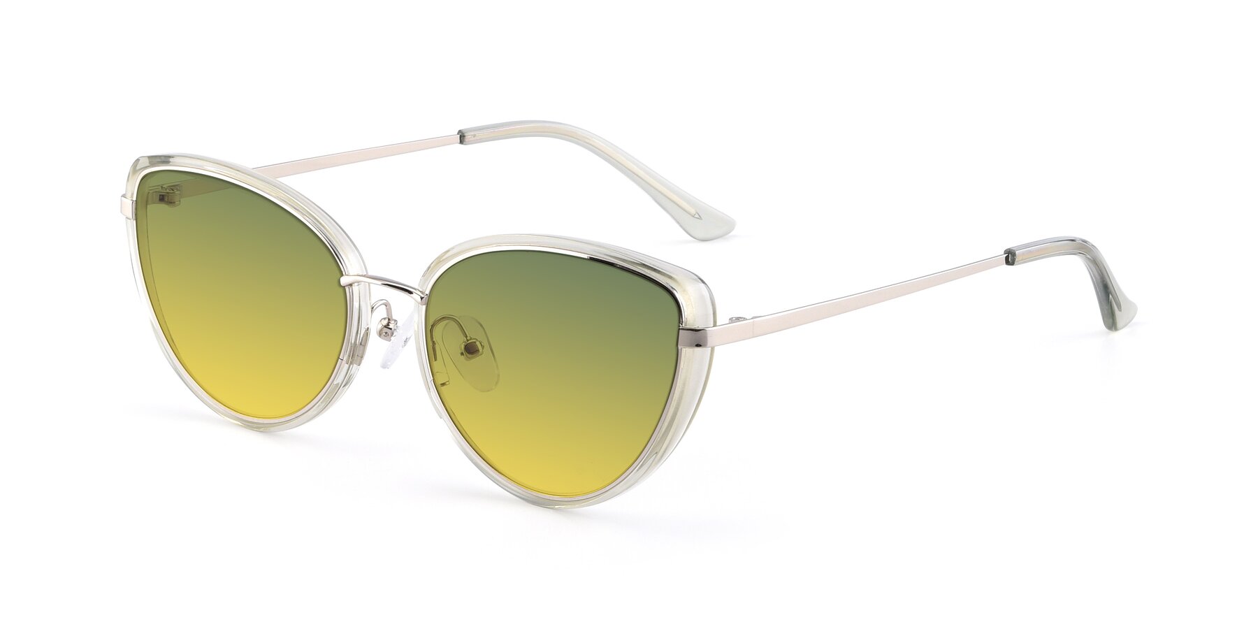 Angle of 17706 in Transparent Green-Silver with Green / Yellow Gradient Lenses