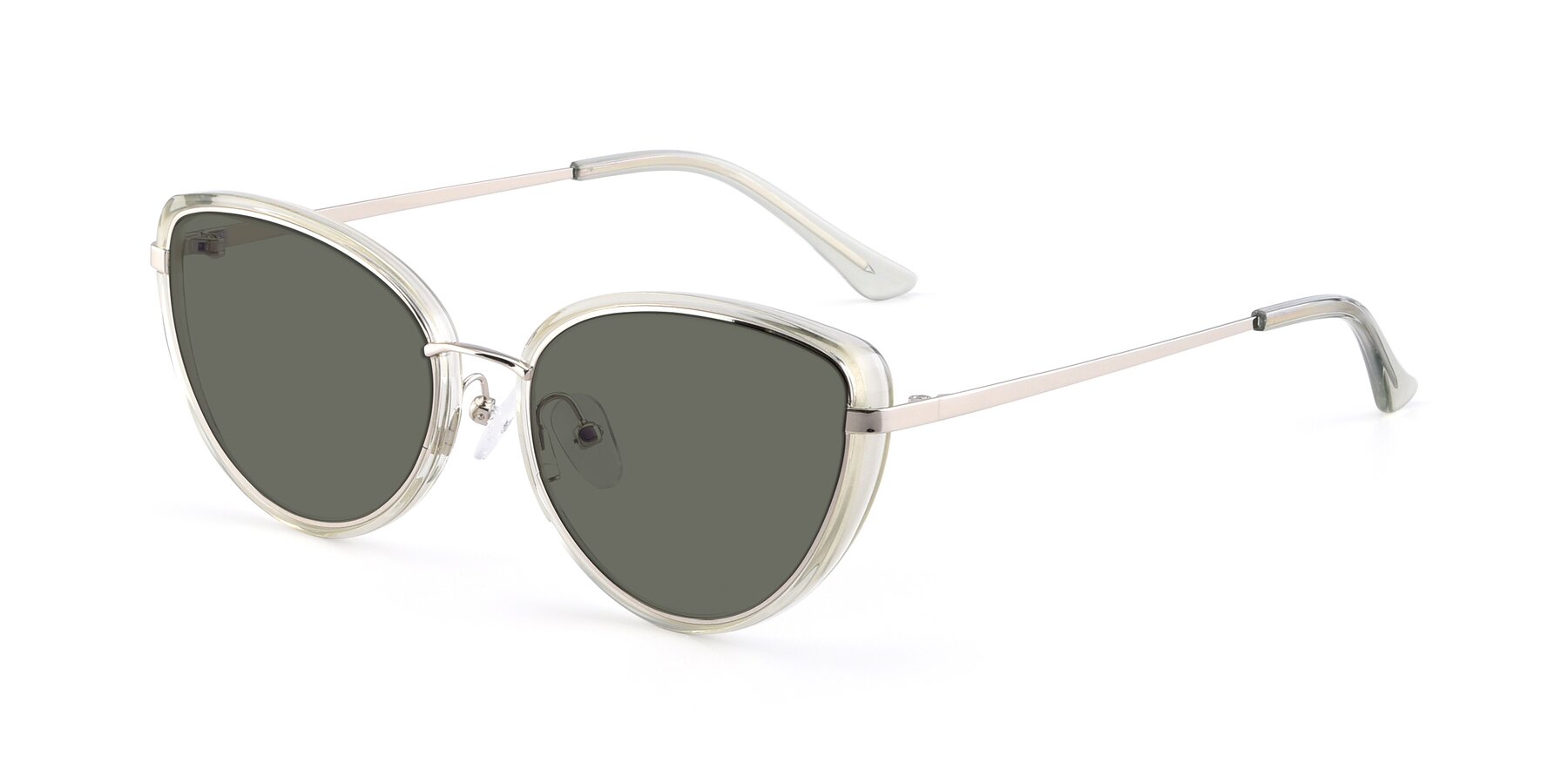 Angle of 17706 in Transparent Green-Silver with Gray Polarized Lenses