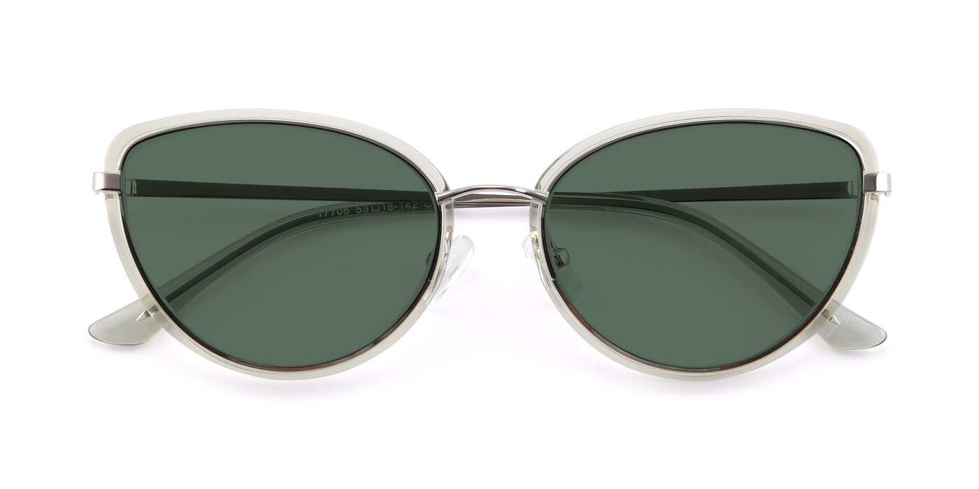 17706 - Transparent Green / Silver Polarized Sunglasses
