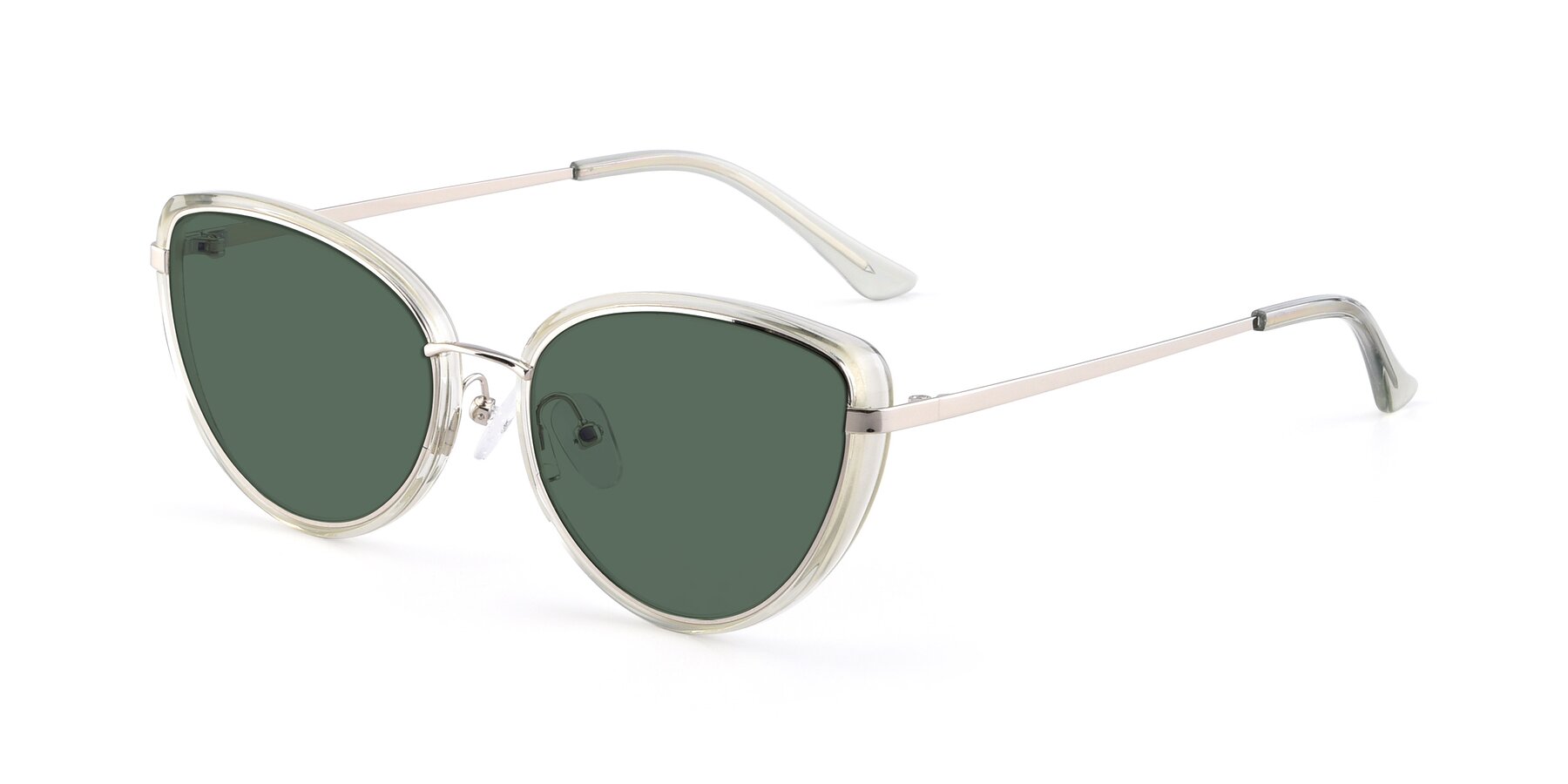 Angle of 17706 in Transparent Green-Silver with Green Polarized Lenses