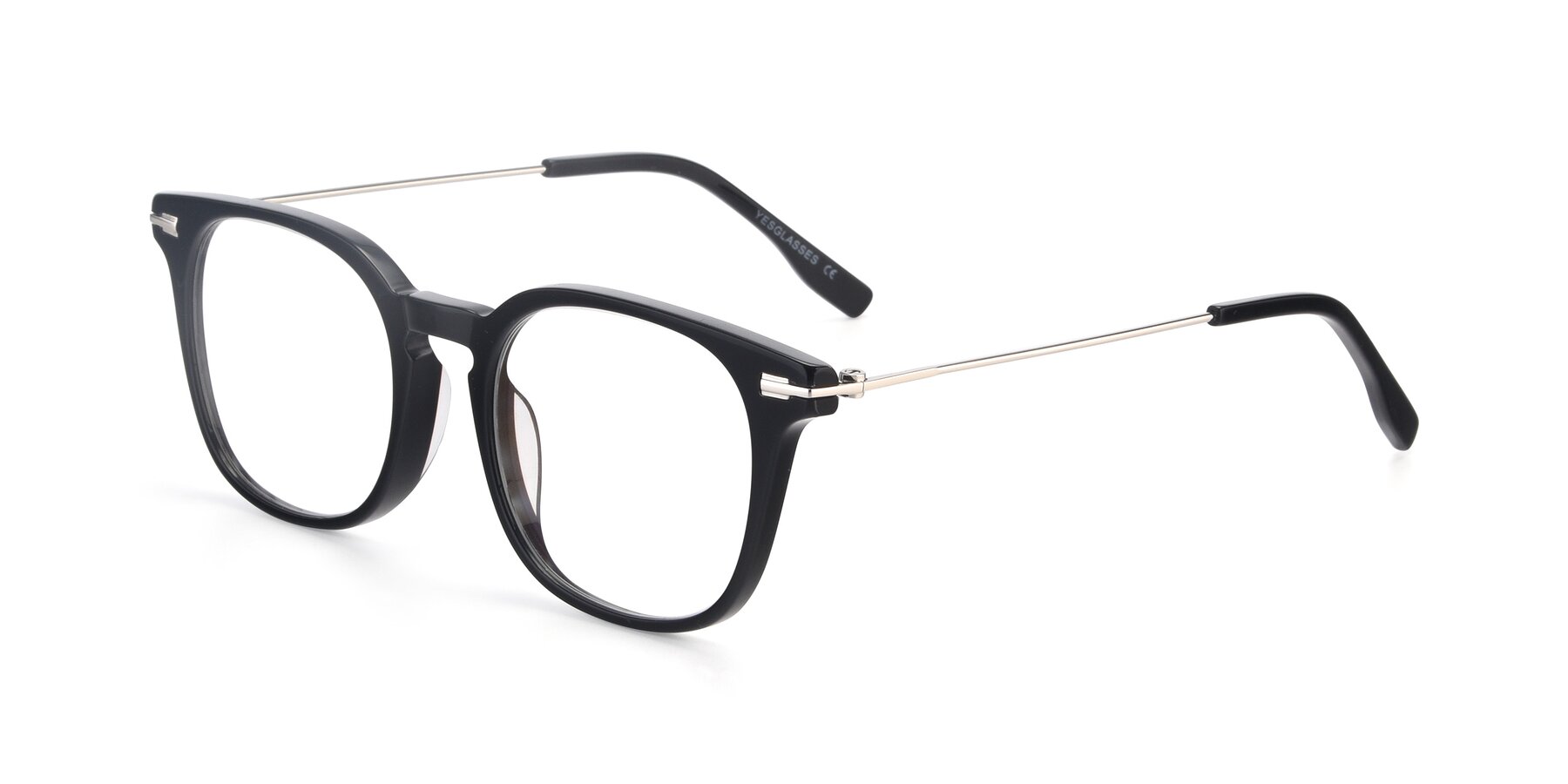 Angle of 17711 in Black with Clear Eyeglass Lenses