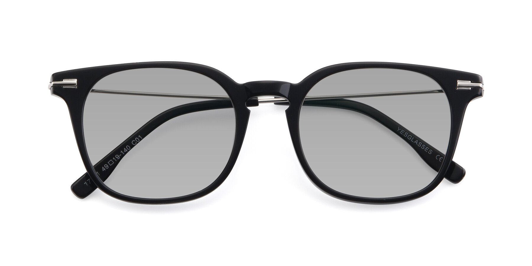 Folded Front of 17711 in Black with Light Gray Tinted Lenses