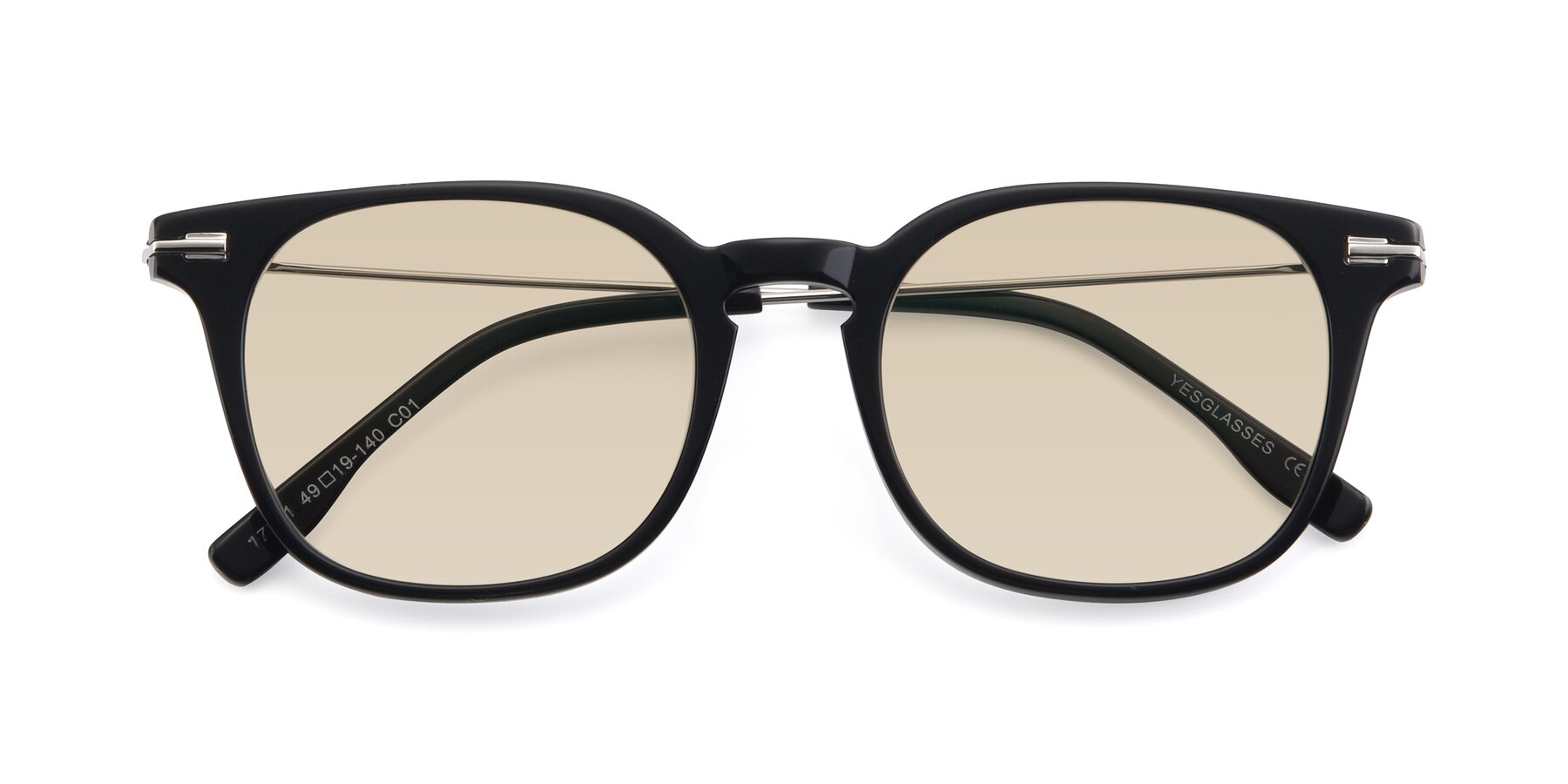 Folded Front of 17711 in Black with Light Brown Tinted Lenses