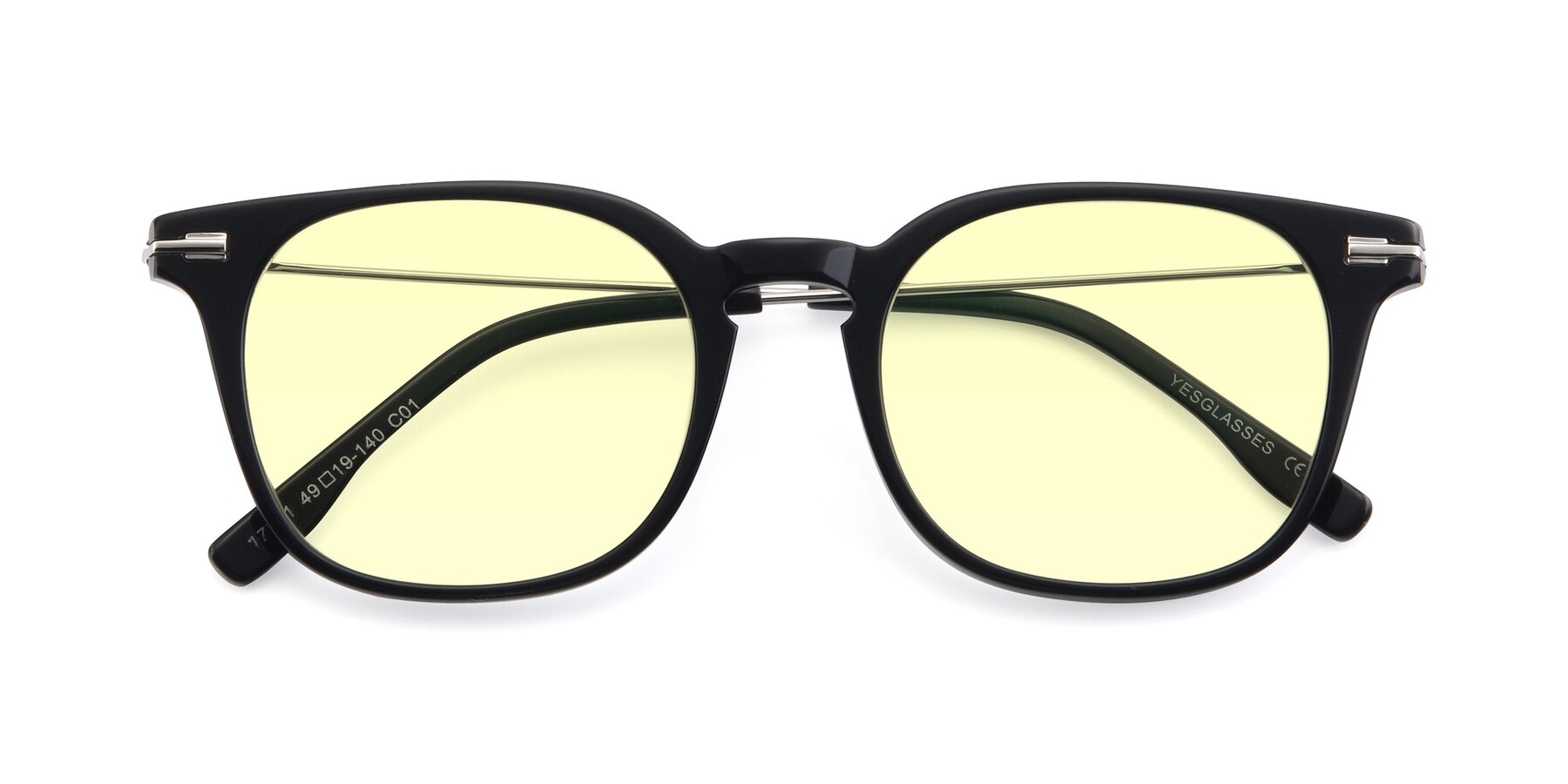 Folded Front of 17711 in Black with Light Yellow Tinted Lenses