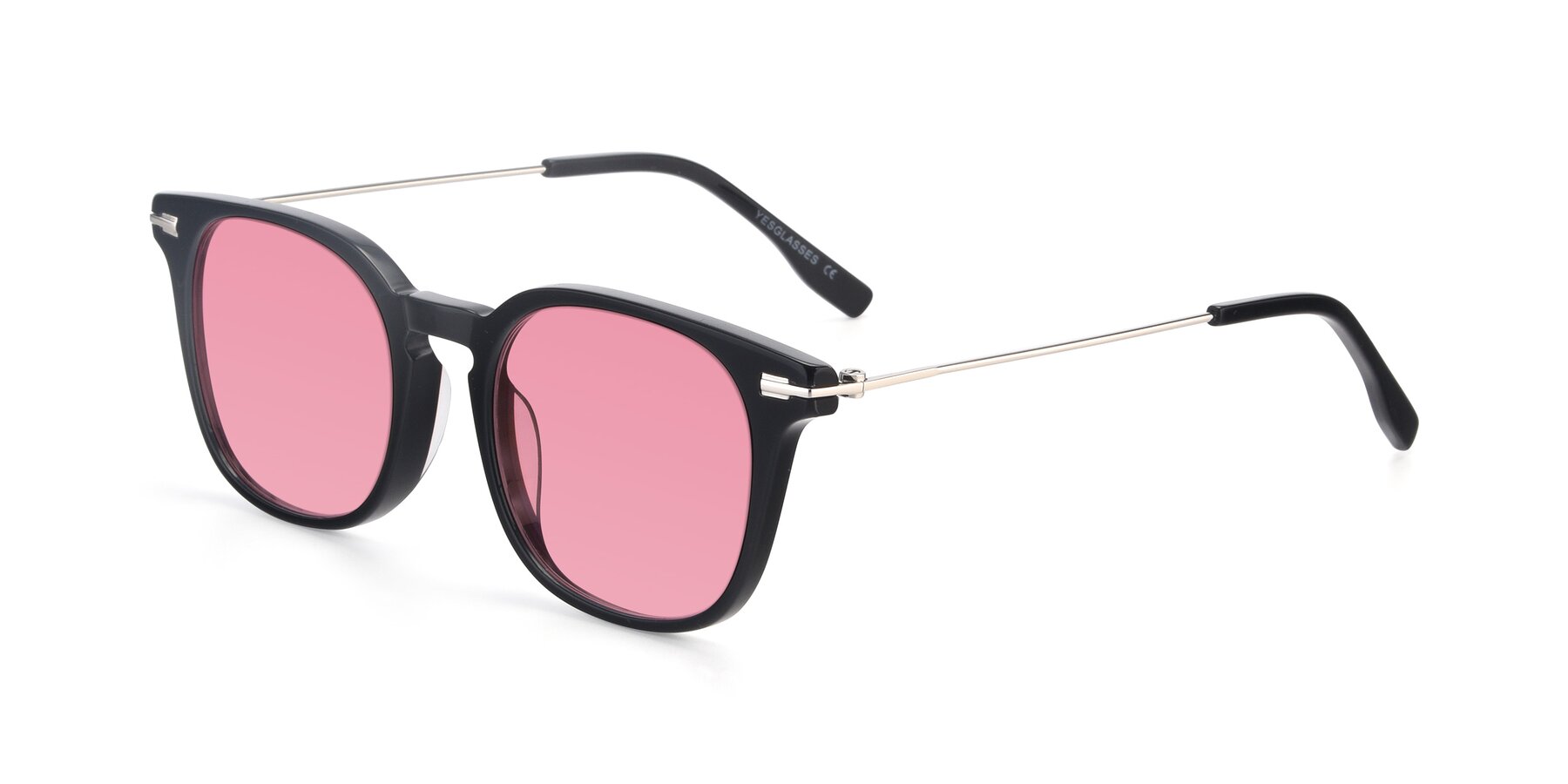 Angle of 17711 in Black with Pink Tinted Lenses