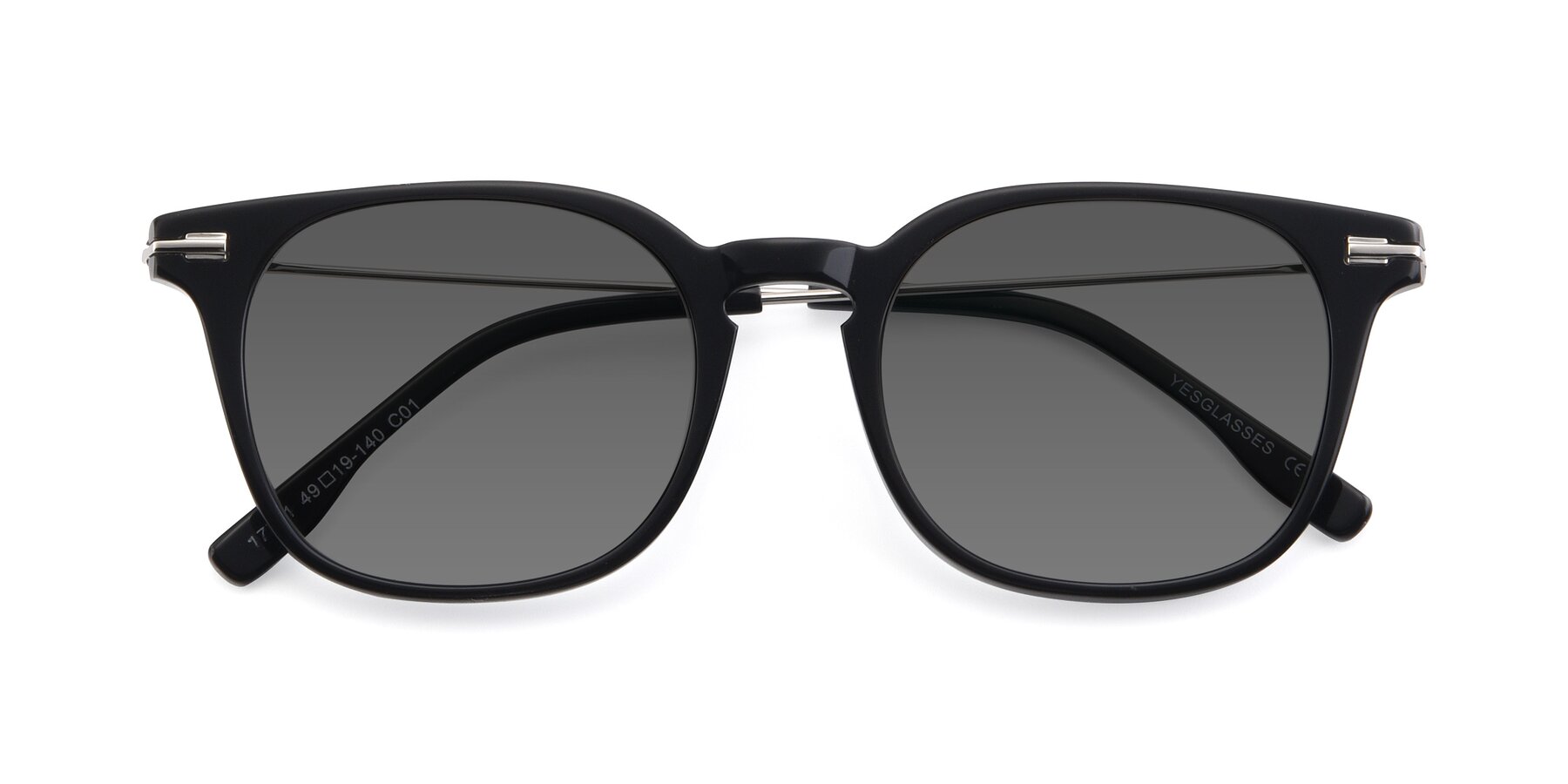 Folded Front of 17711 in Black with Medium Gray Tinted Lenses