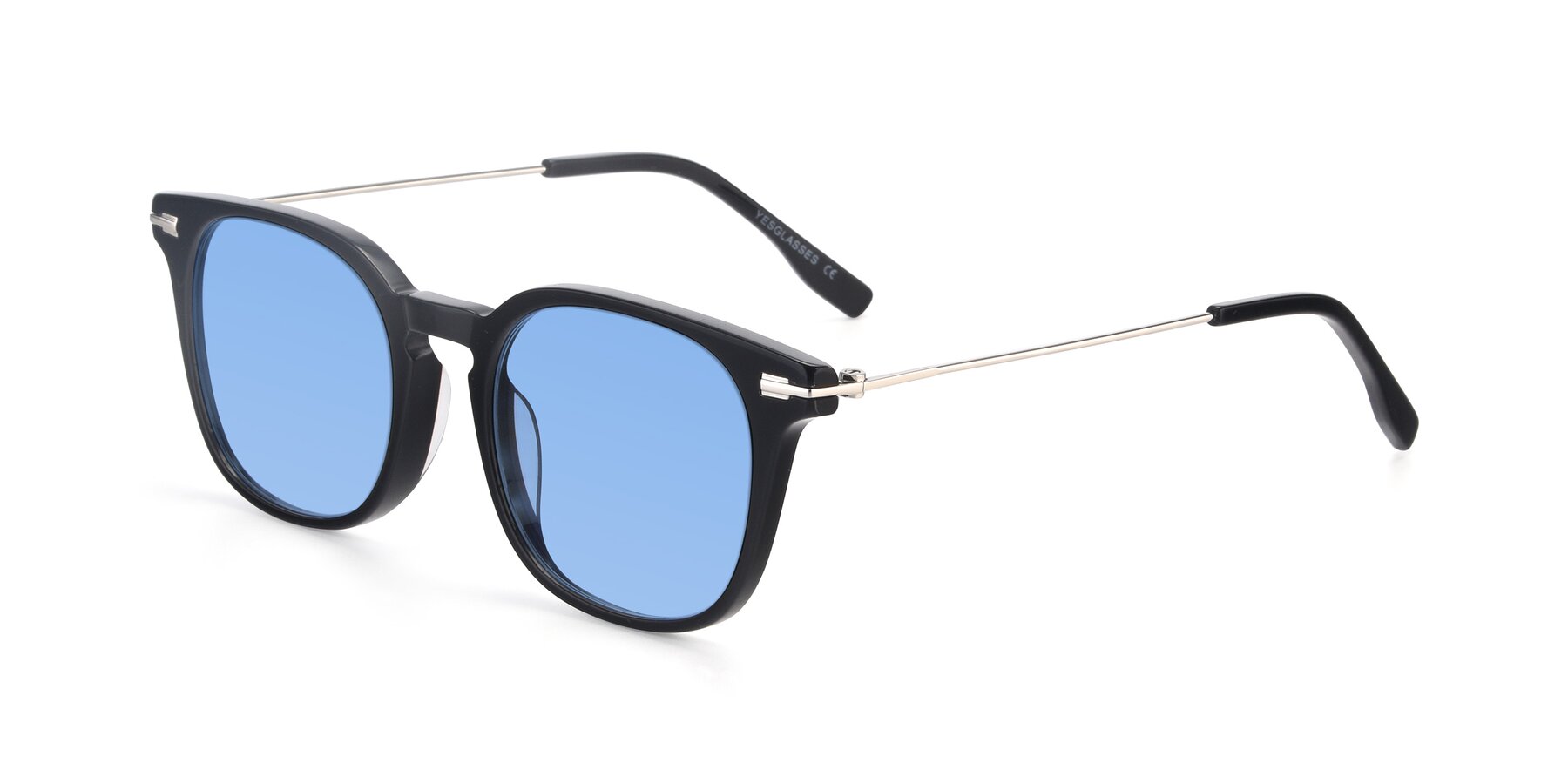 Angle of 17711 in Black with Medium Blue Tinted Lenses
