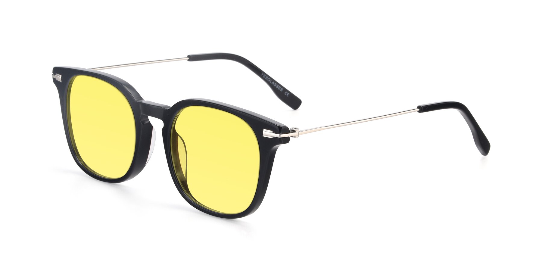 Angle of 17711 in Black with Medium Yellow Tinted Lenses
