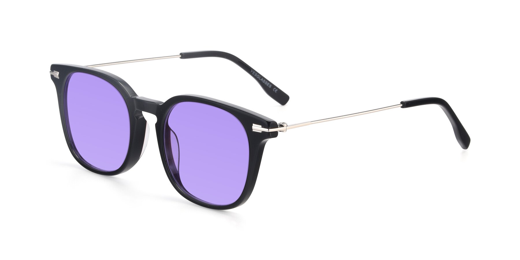 Angle of 17711 in Black with Medium Purple Tinted Lenses