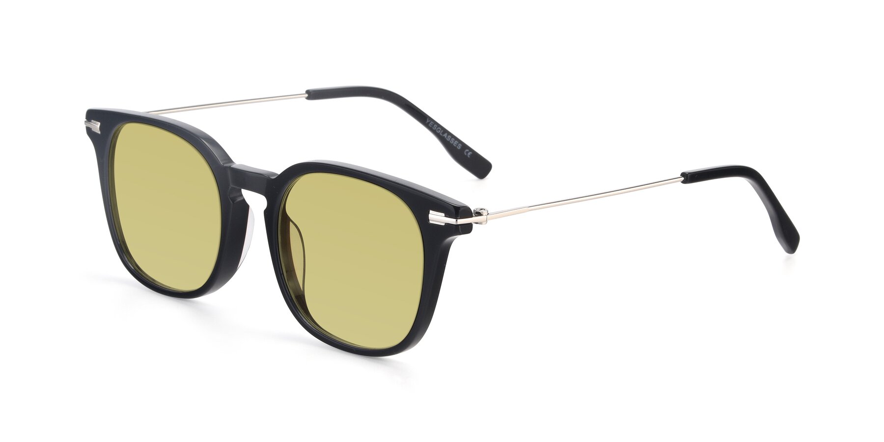 Angle of 17711 in Black with Medium Champagne Tinted Lenses