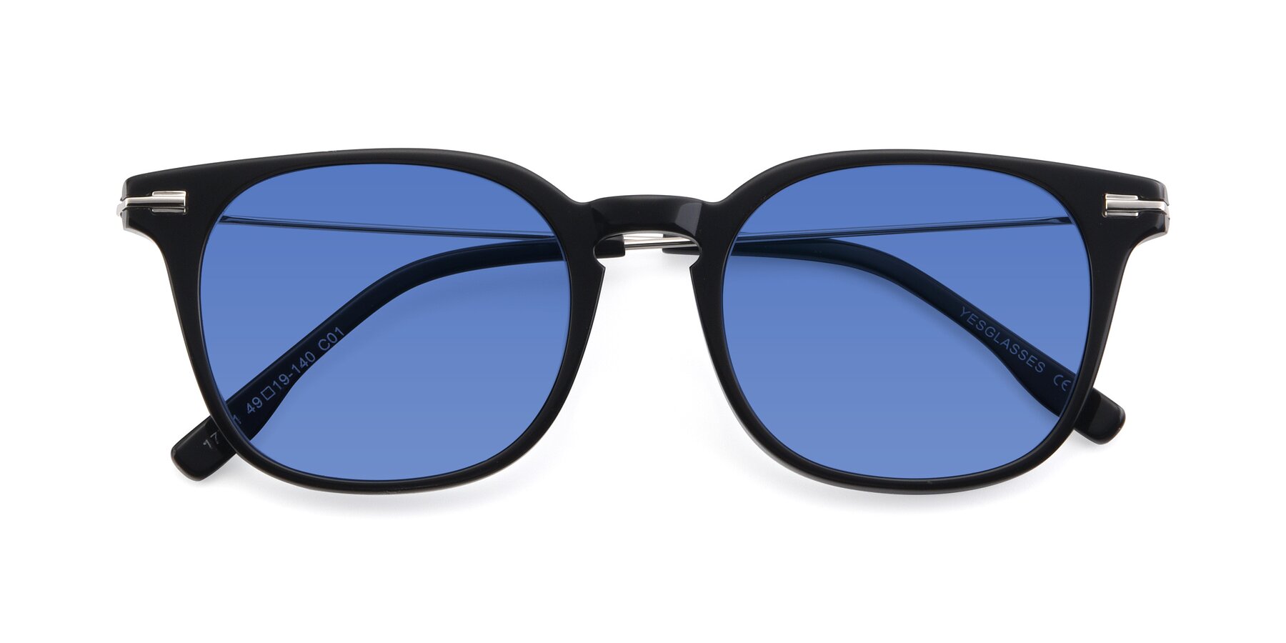 Folded Front of 17711 in Black with Blue Tinted Lenses