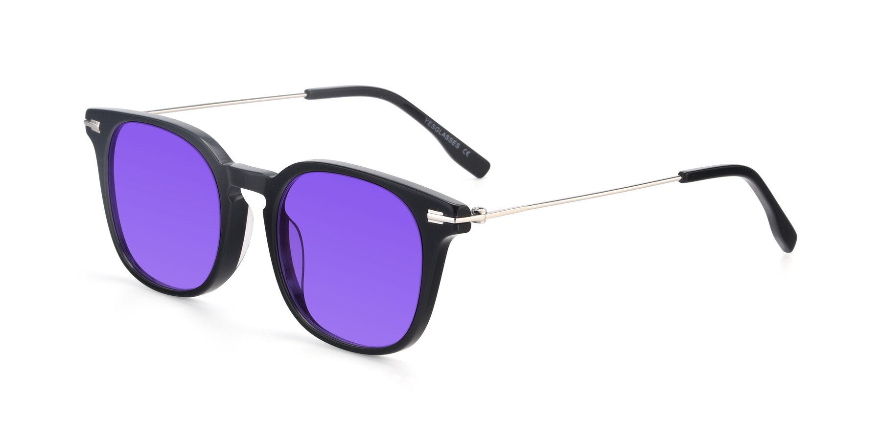Angle of 17711 in Black with Purple Tinted Lenses