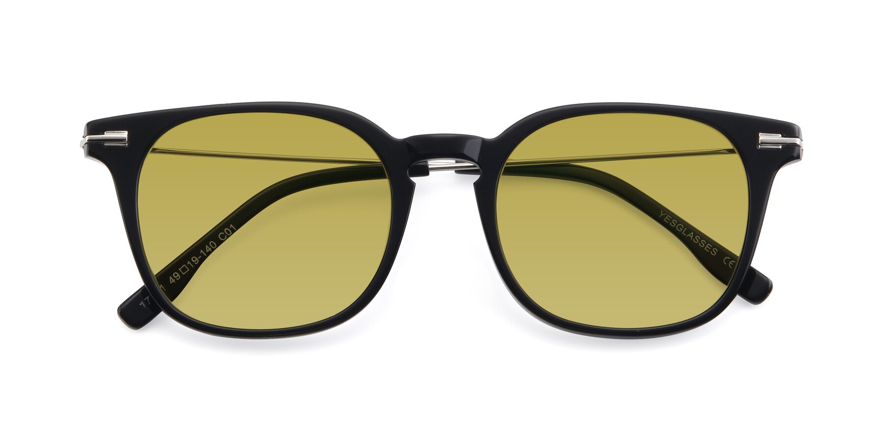 Folded Front of 17711 in Black with Champagne Tinted Lenses