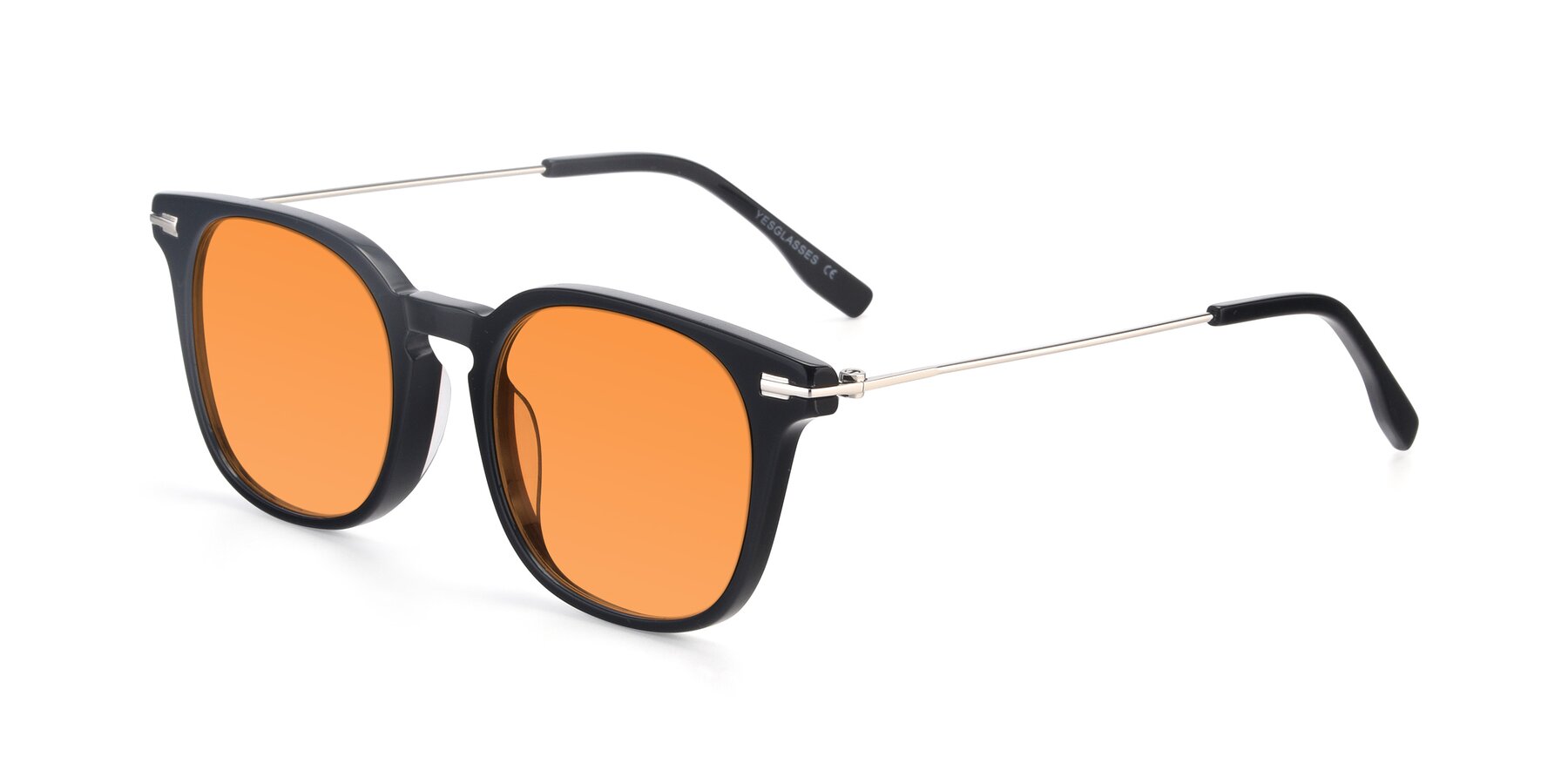 Angle of 17711 in Black with Orange Tinted Lenses