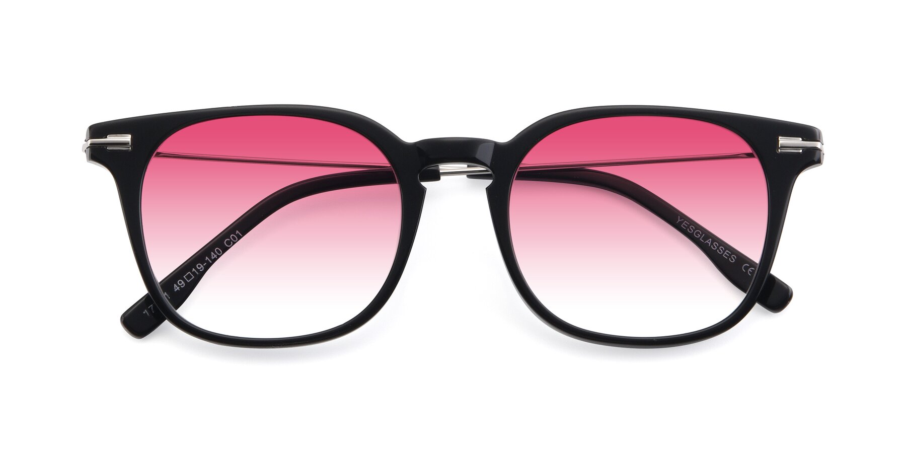Folded Front of 17711 in Black with Pink Gradient Lenses