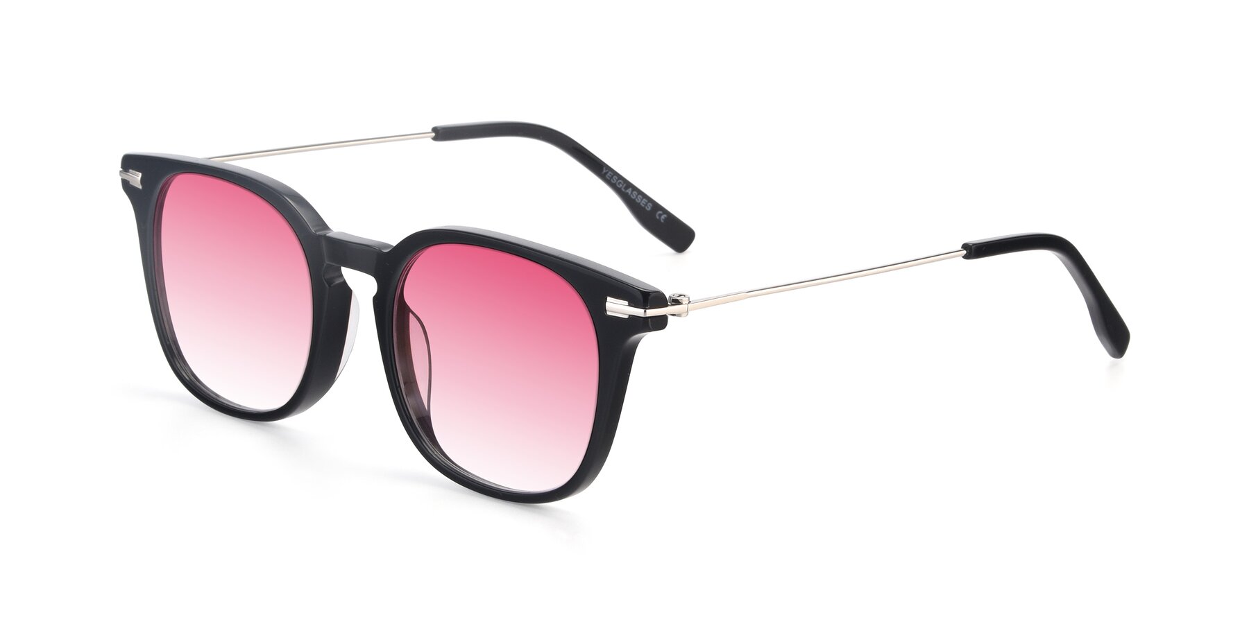 Angle of 17711 in Black with Pink Gradient Lenses