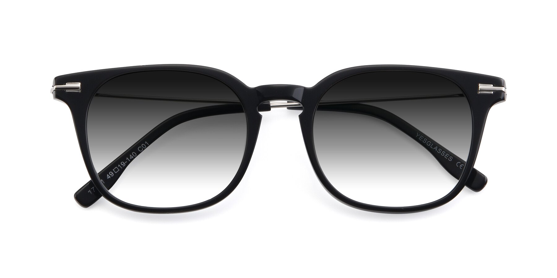 Folded Front of 17711 in Black with Gray Gradient Lenses