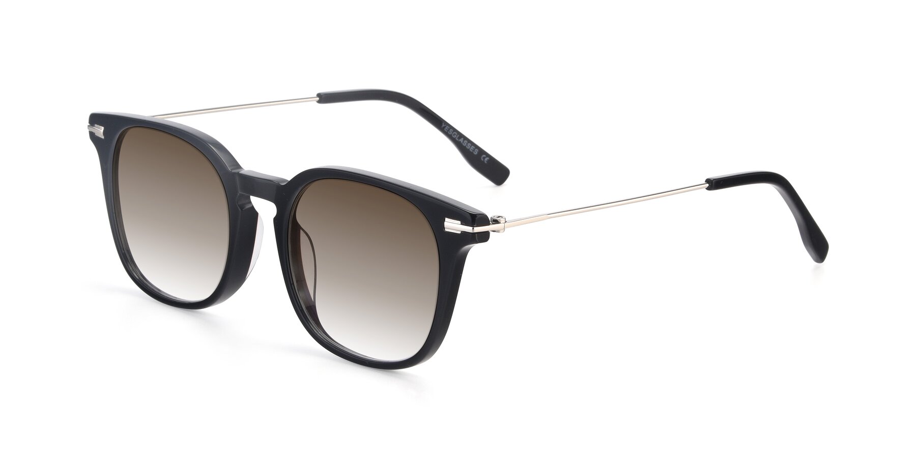 Angle of 17711 in Black with Brown Gradient Lenses