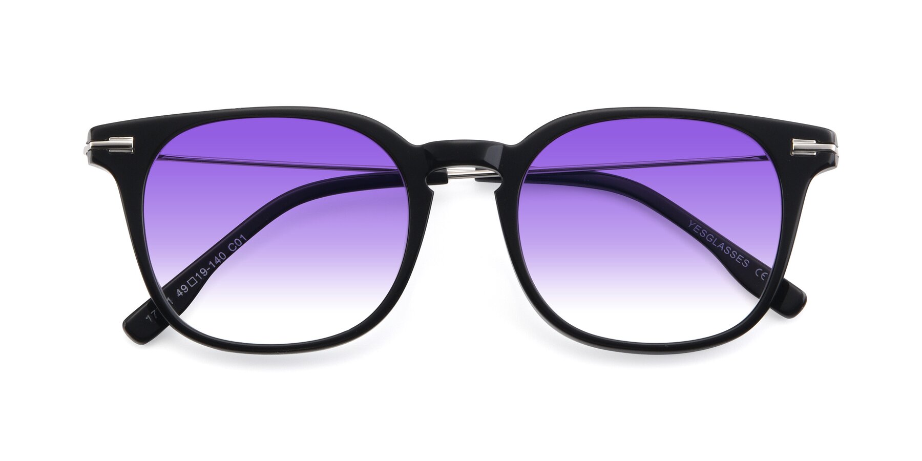 Folded Front of 17711 in Black with Purple Gradient Lenses