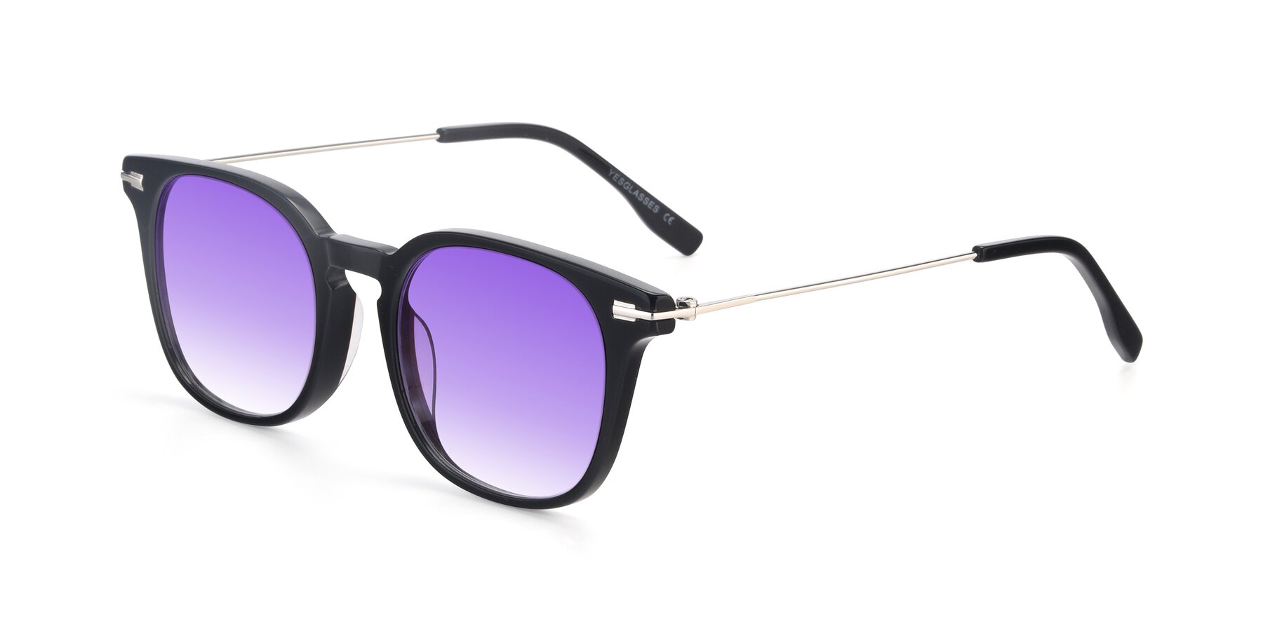 Angle of 17711 in Black with Purple Gradient Lenses