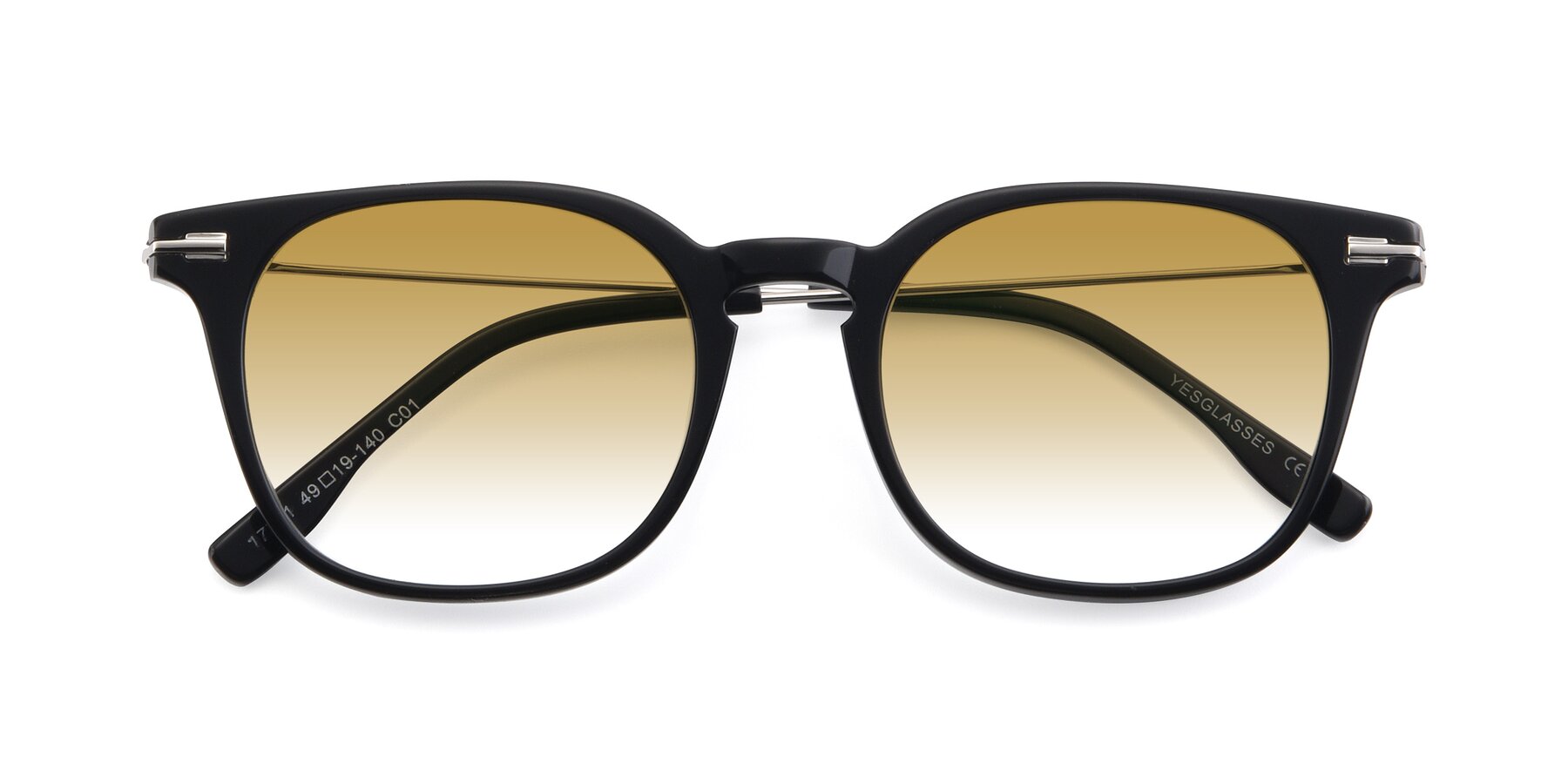 Folded Front of 17711 in Black with Champagne Gradient Lenses