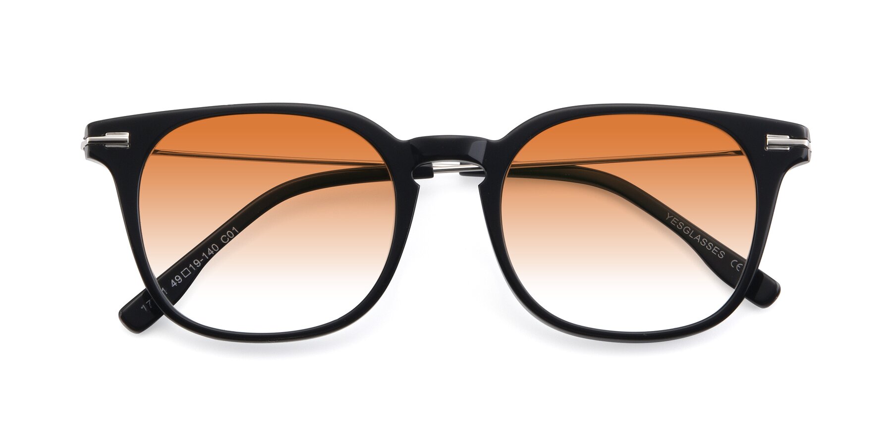 Folded Front of 17711 in Black with Orange Gradient Lenses