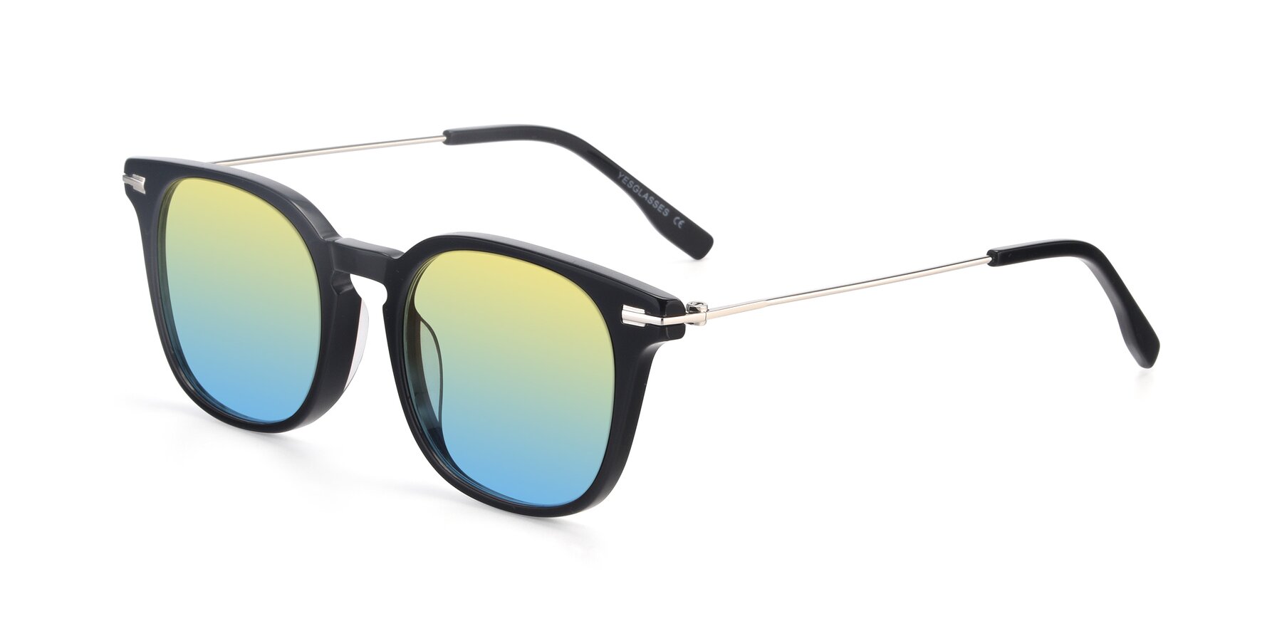 Angle of 17711 in Black with Yellow / Blue Gradient Lenses