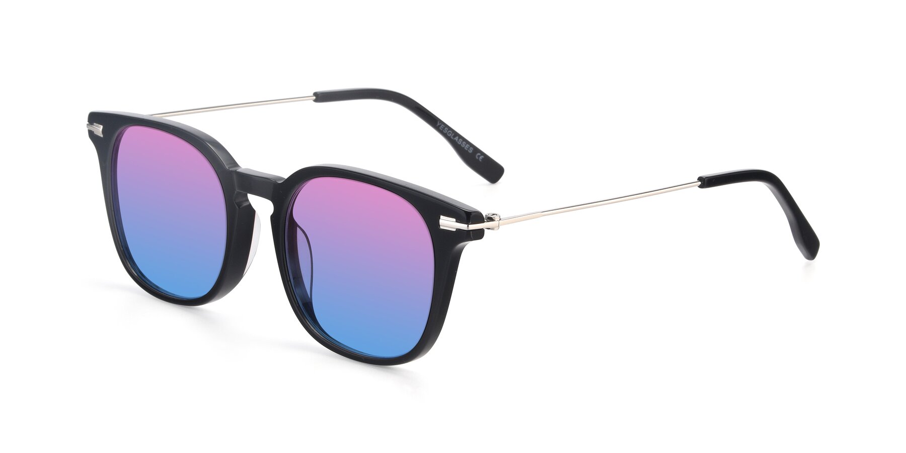 Angle of 17711 in Black with Pink / Blue Gradient Lenses