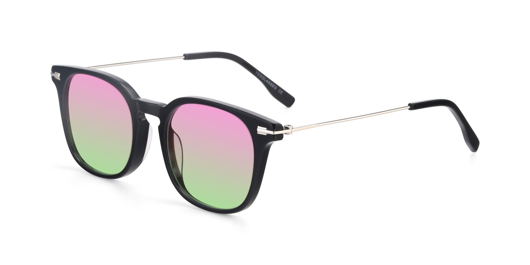 Angle of 17711 in Black with Pink / Green Gradient Lenses