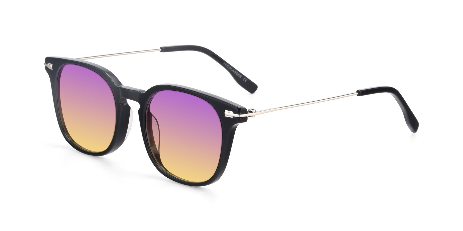 Angle of 17711 in Black with Purple / Yellow Gradient Lenses