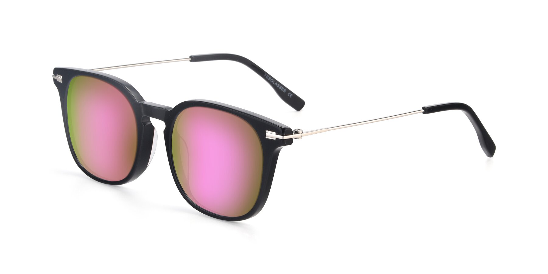 Angle of 17711 in Black with Pink Mirrored Lenses