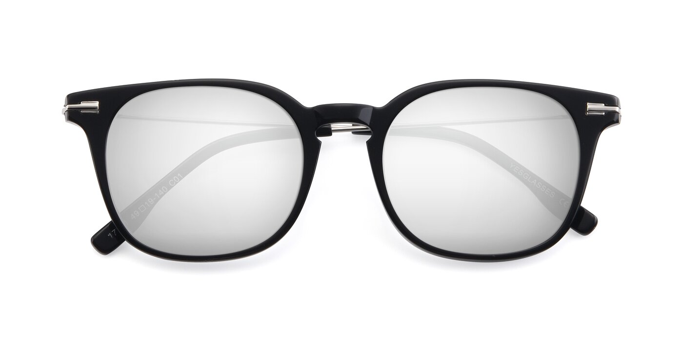 17711 - Black Flash Mirrored Sunglasses