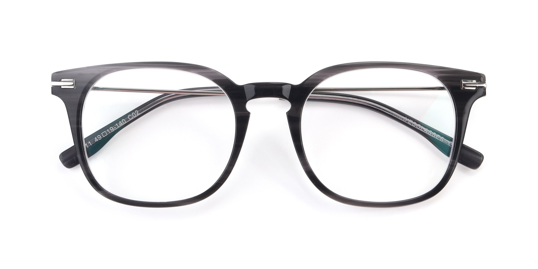 Folded Front of 17711 in Grey with Clear Reading Eyeglass Lenses