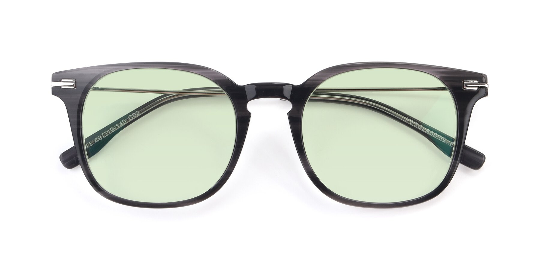 Folded Front of 17711 in Grey with Light Green Tinted Lenses