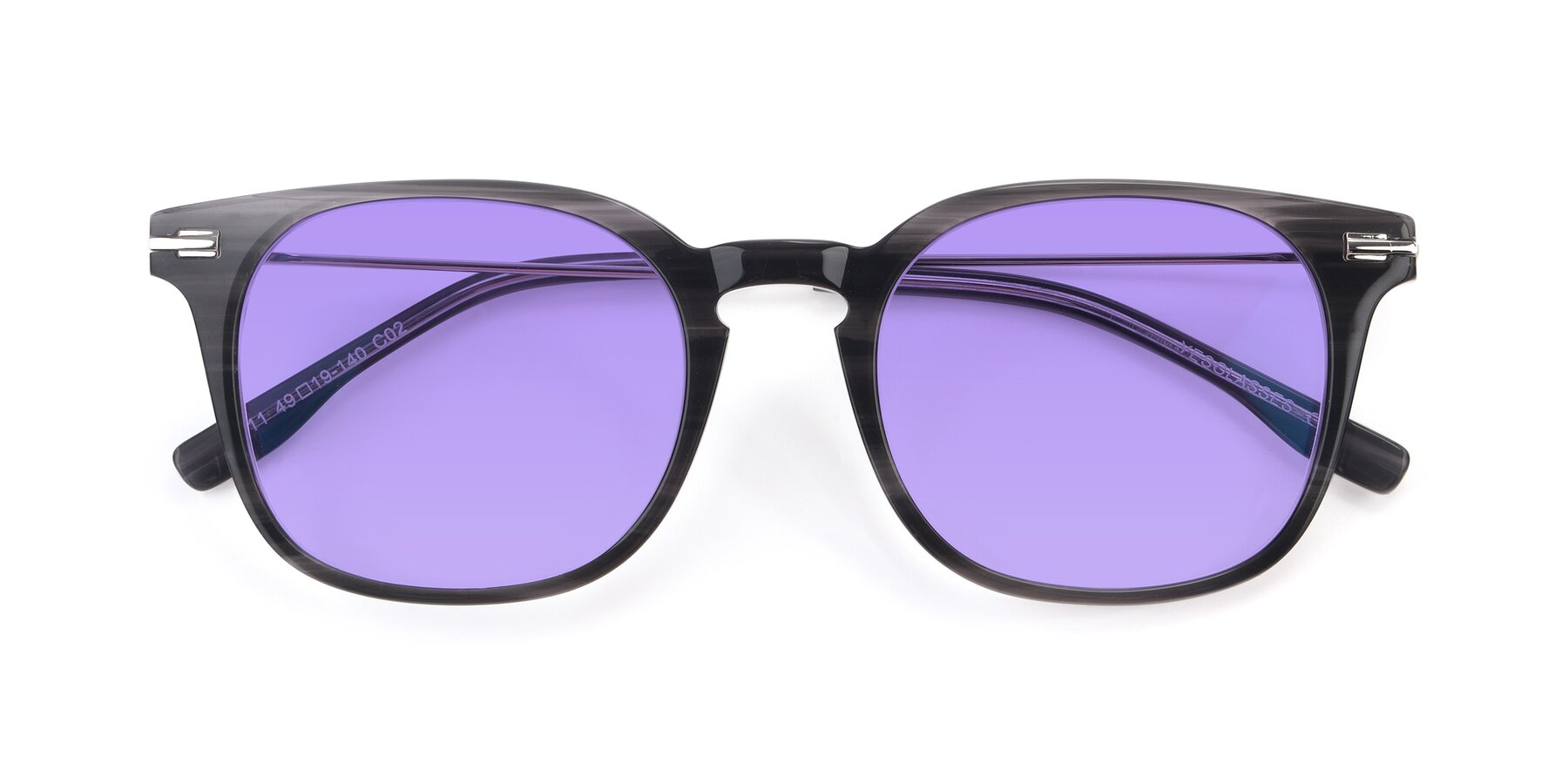 Folded Front of 17711 in Grey with Medium Purple Tinted Lenses