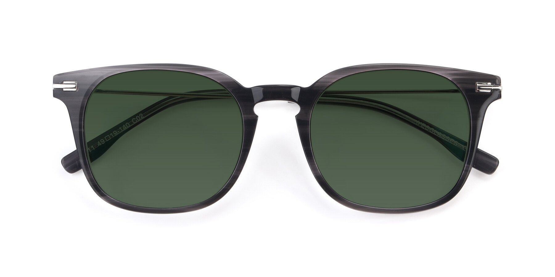 Folded Front of 17711 in Grey with Green Tinted Lenses