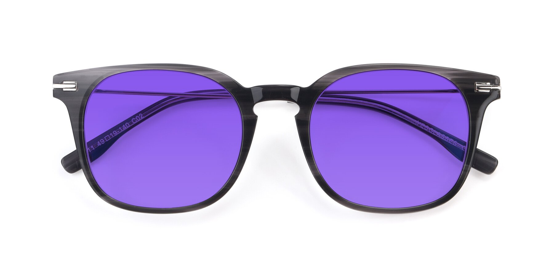 Folded Front of 17711 in Grey with Purple Tinted Lenses
