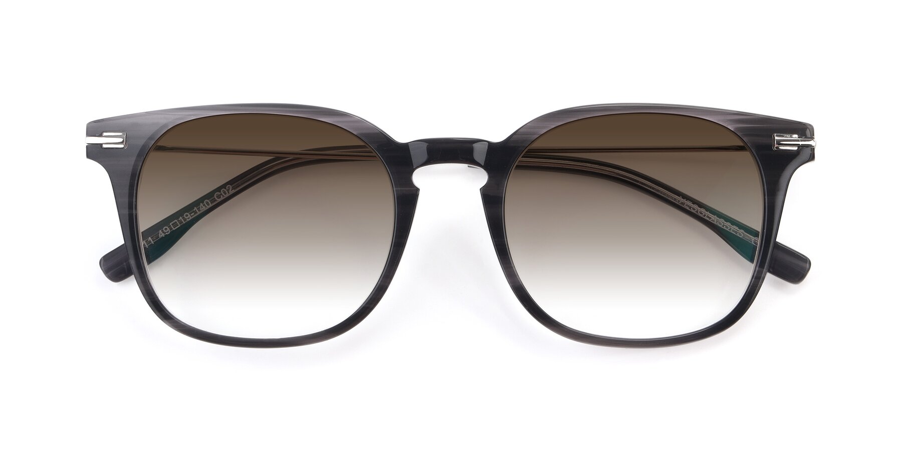 Folded Front of 17711 in Grey with Brown Gradient Lenses