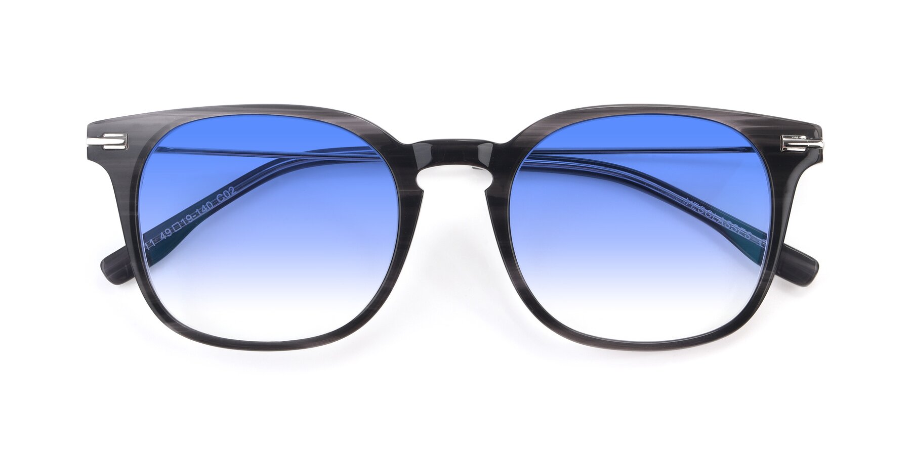 Folded Front of 17711 in Grey with Blue Gradient Lenses