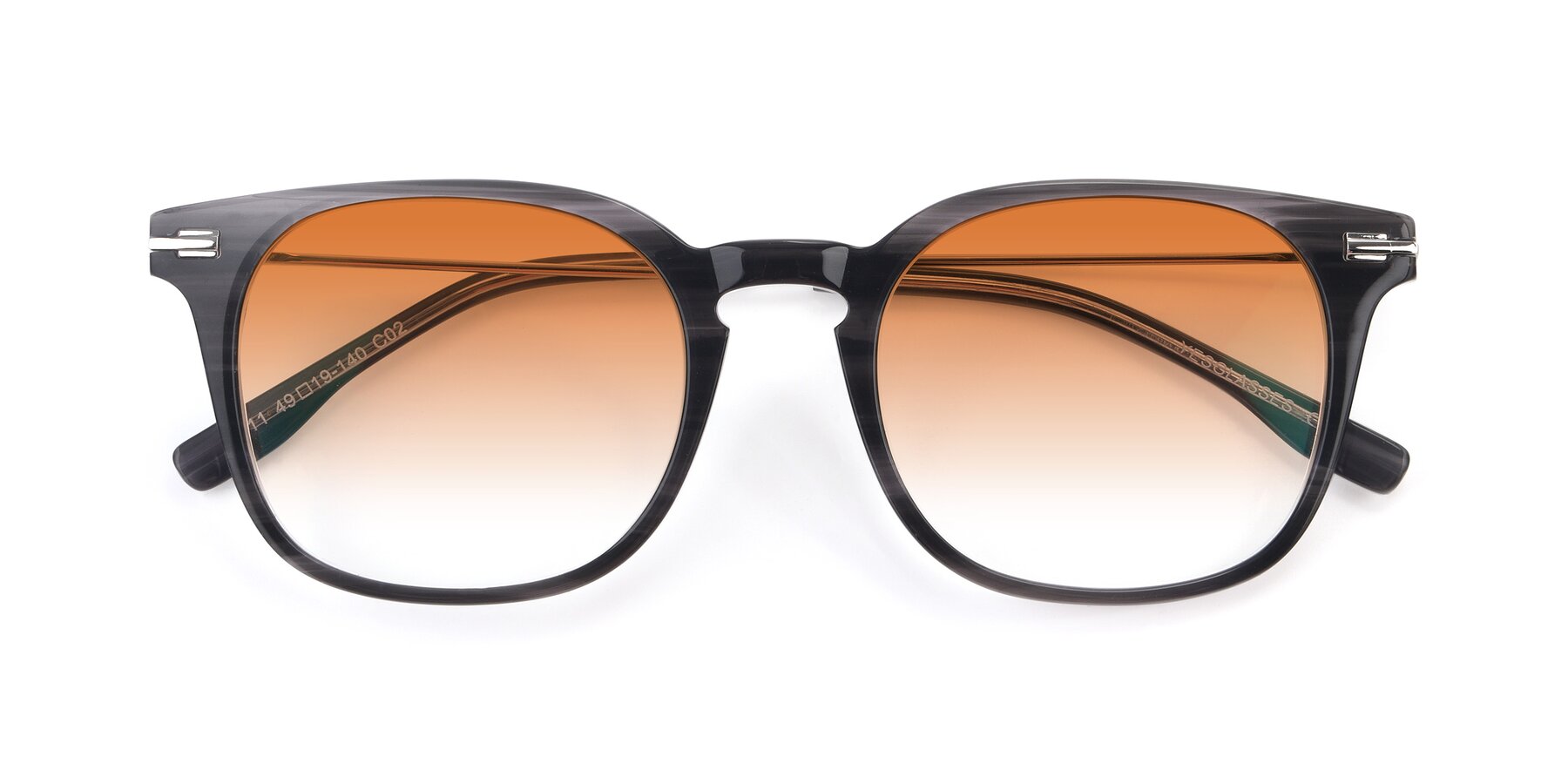 Folded Front of 17711 in Grey with Orange Gradient Lenses