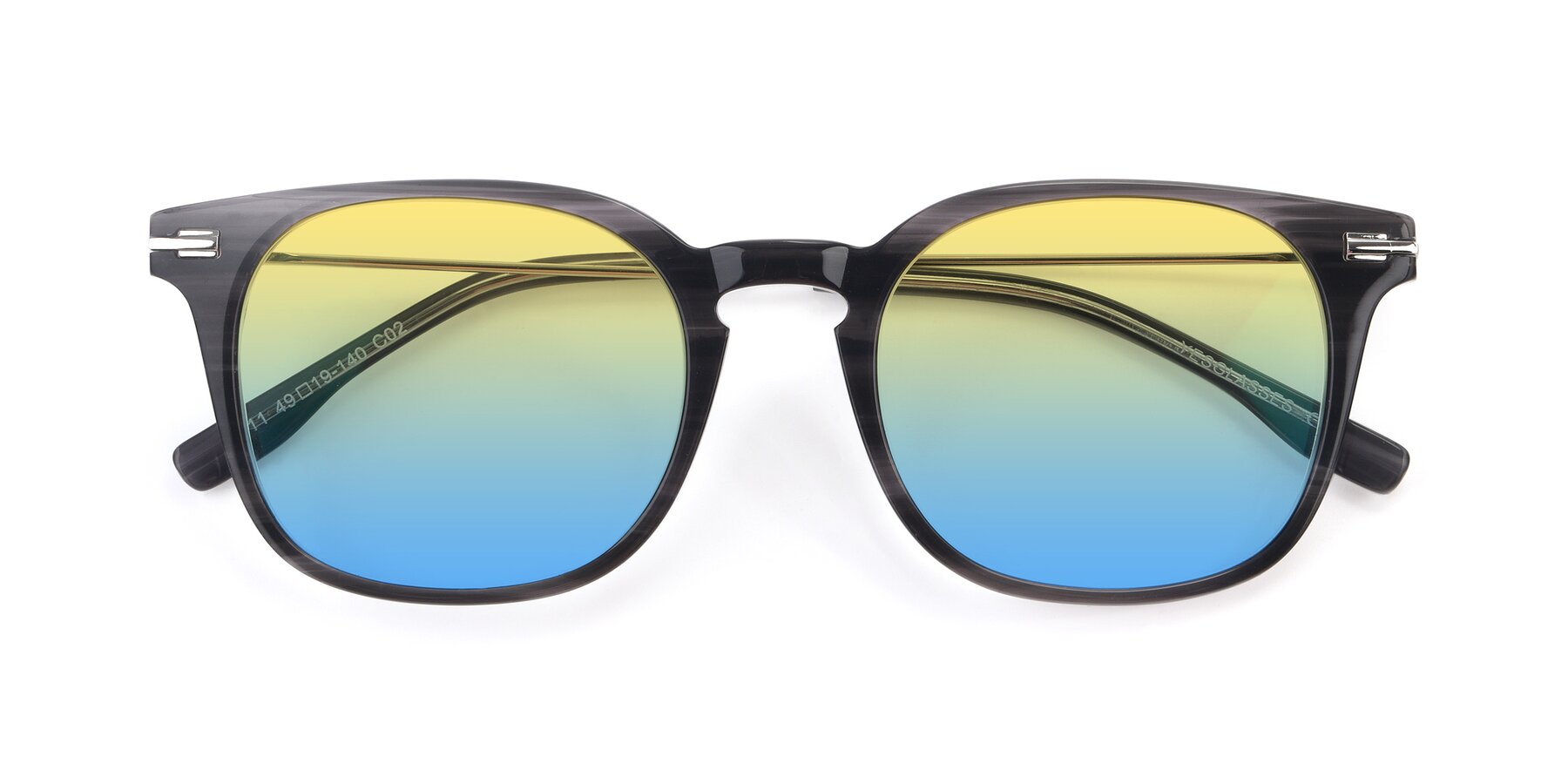 Folded Front of 17711 in Grey with Yellow / Blue Gradient Lenses