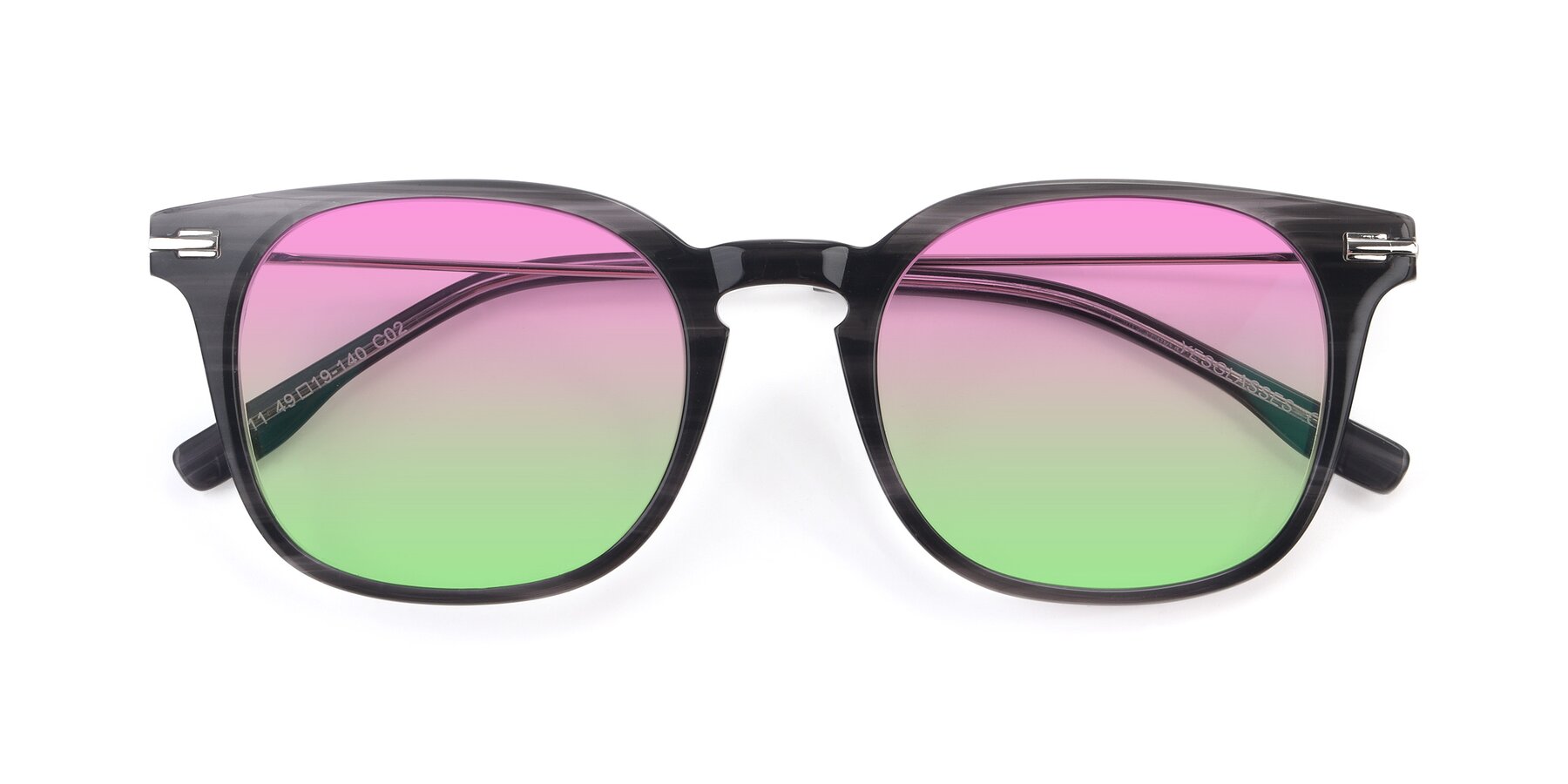 Folded Front of 17711 in Grey with Pink / Green Gradient Lenses