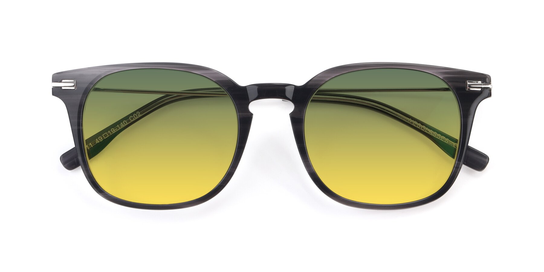 Folded Front of 17711 in Grey with Green / Yellow Gradient Lenses