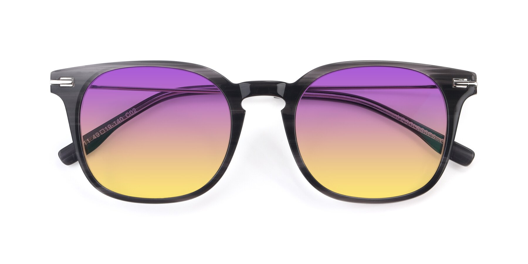 Folded Front of 17711 in Grey with Purple / Yellow Gradient Lenses