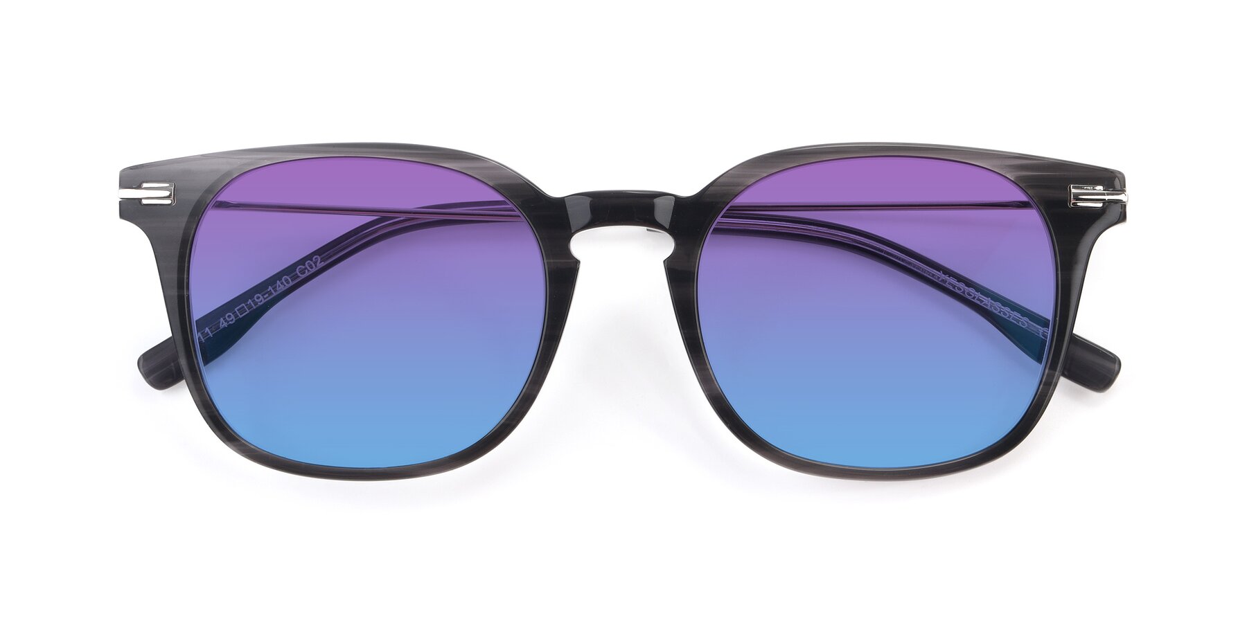 Folded Front of 17711 in Grey with Purple / Blue Gradient Lenses