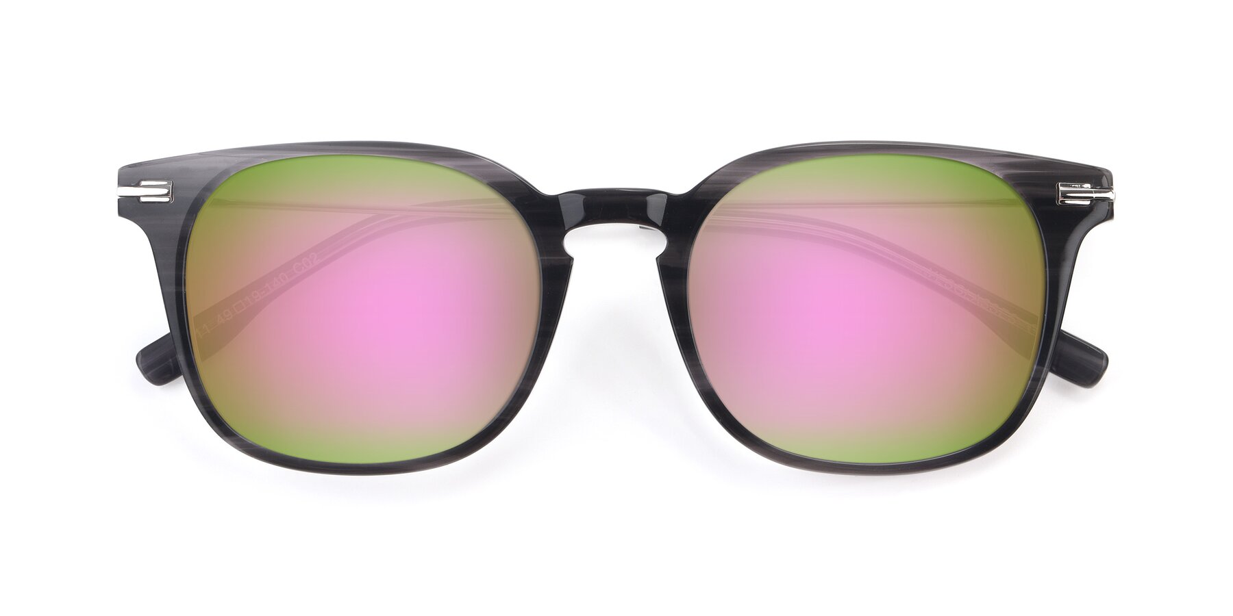 Folded Front of 17711 in Grey with Pink Mirrored Lenses
