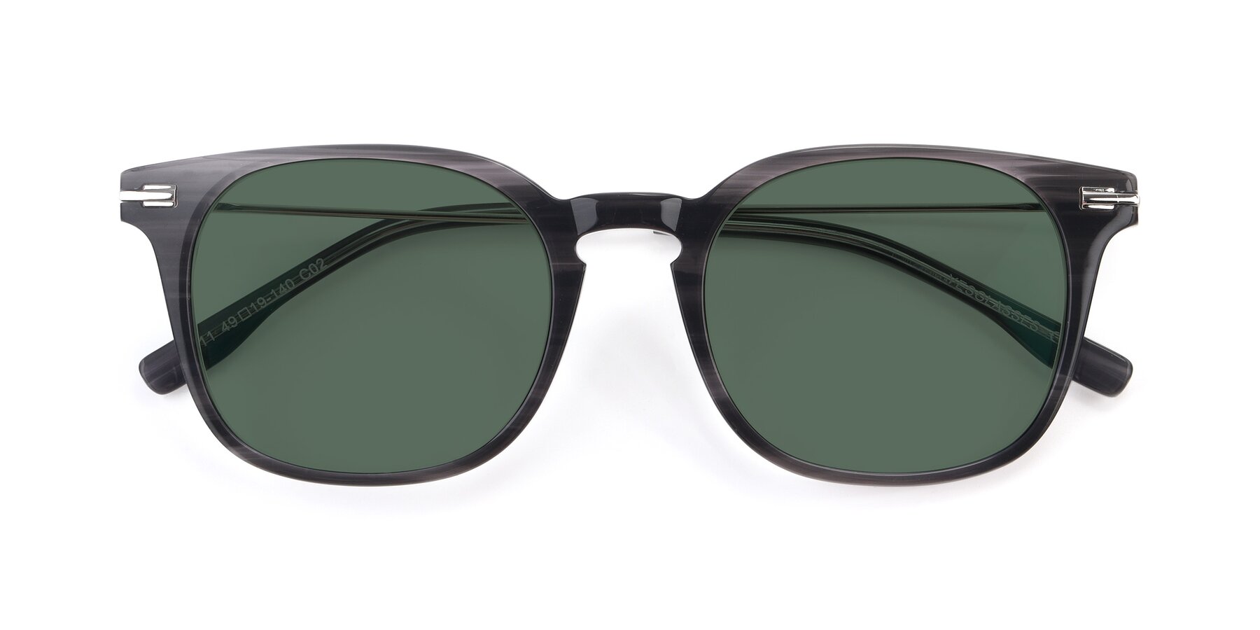 Folded Front of 17711 in Grey with Green Polarized Lenses